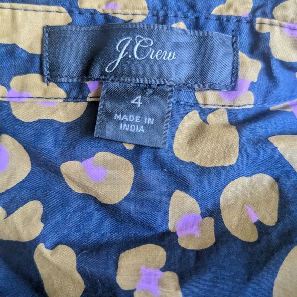 J. Crew Animal Print Fit & Flare Midi Shirt Dress - Picture 12 of 15